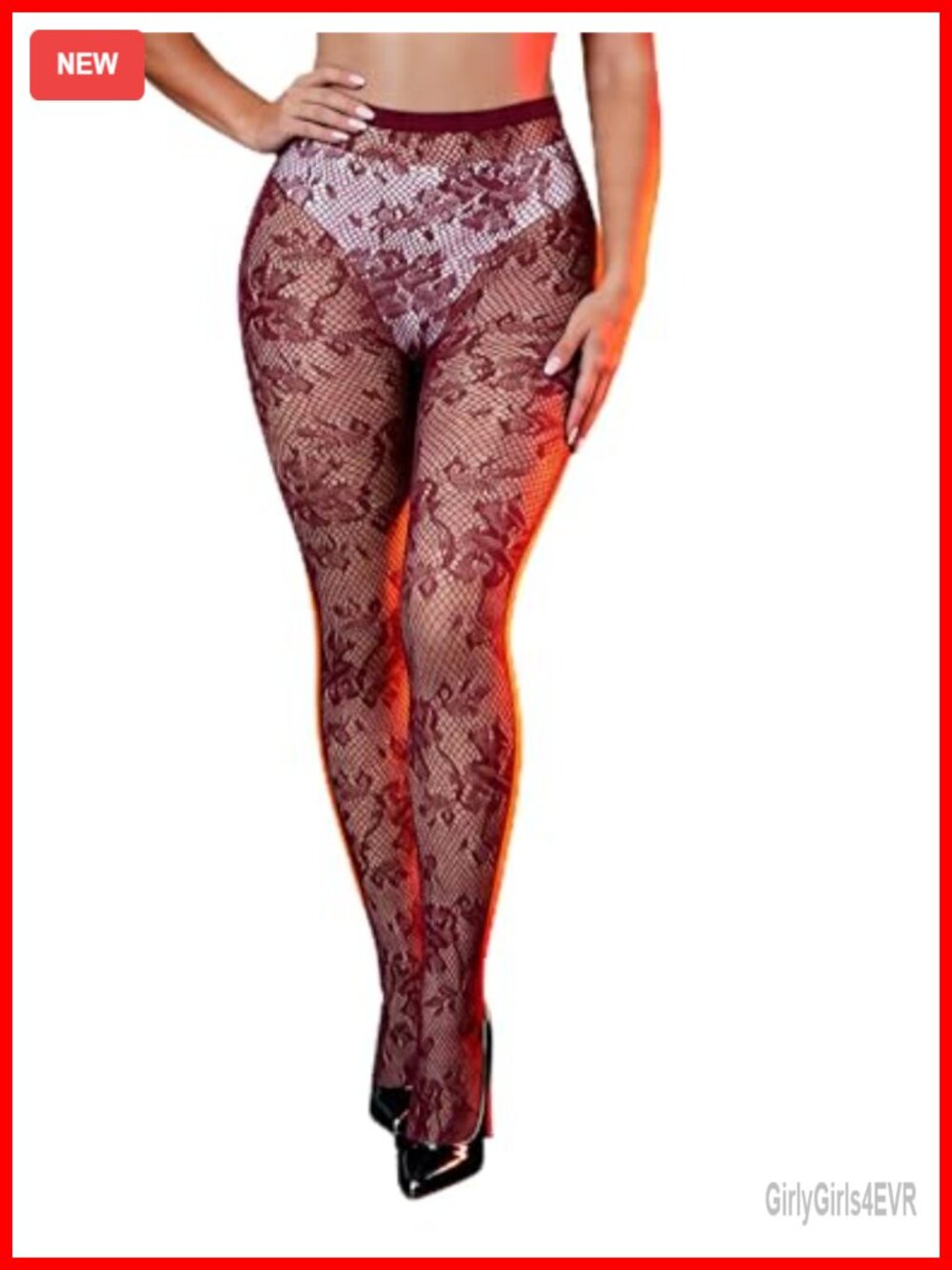 High Waist Fishnet Tights Floral Patterned Pantyhose